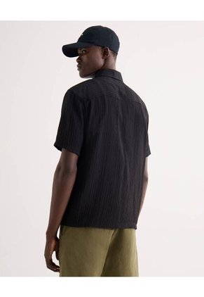 Camisa Relaxed Manga Corta  Para Hombre Negro Seven Seven
