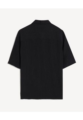 Camisa Relaxed Manga Corta  Para Hombre Negro Seven Seven