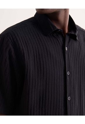 Camisa Relaxed Manga Corta  Para Hombre Negro Seven Seven