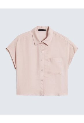 Camisa Cropped Con Bolsillo  Para Mujer Rosado Seven Seven