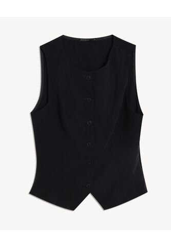 Chaleco Sastre Con Botones  Para Mujer Negro Seven Seven Seven Seven