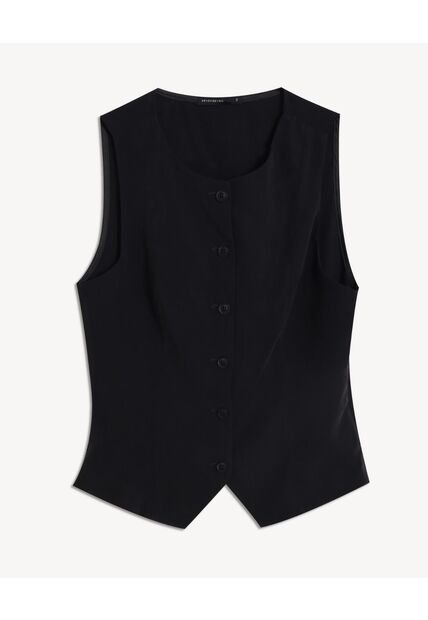 Chaleco Sastre Con Botones  Para Mujer Negro Seven Seven