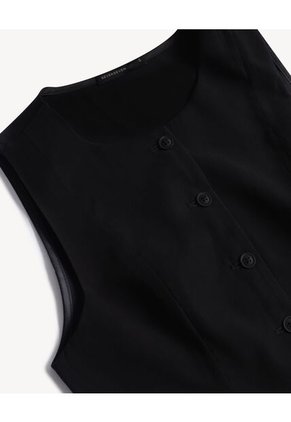 Chaleco Sastre Con Botones Para Mujer Negro Seven Seven