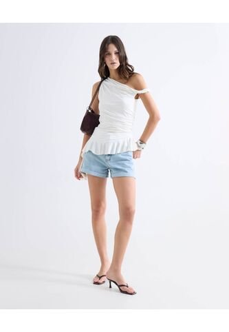 Short Mom Tono Claro  Para Mujer Azul Seven Seven Seven Seven