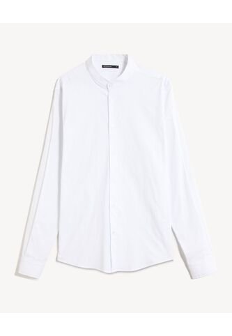 Camisa Regular Cuello Mao  Para Hombre Hueso Seven Seven Seven Seven