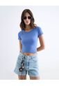 Camiseta Ajustada Flexible  Para Mujer Azul Seven Seven de Seven Seven