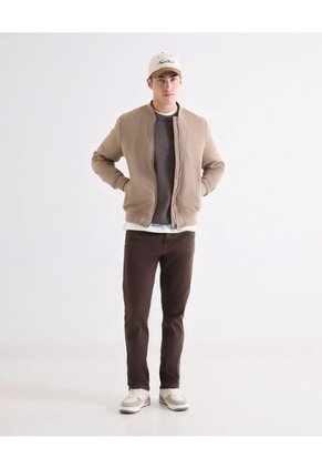 Saco Básico En Tricot  Para Hombre Café Seven Seven