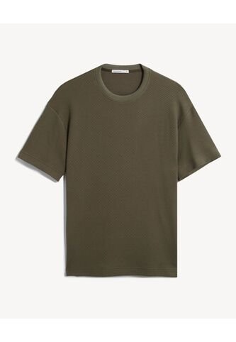 Camiseta Tejida Texturizada Oversize  Para Hombre Verde Seven Seven Seven Seven
