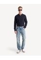 Camisa Cuello Mao Textura  Para Hombre Negro Seven Seven de Seven Seven