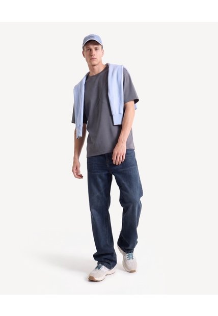 Camiseta Scuba De Cortes Marcados  Para Hombre Gris Seven Seven