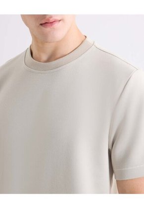 Camiseta Regular Estampada  Para Hombre Beige Seven Seven