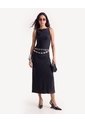 Vestido Largo Con Recogidos Laterales  Para Mujer Negro Seven Seven de Seven Seven