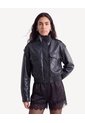 Chaqueta Aviador Con Bolsillos De Tapa  Para Mujer Negro Seven Seven de Seven Seven