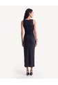 Vestido Largo Con Recogidos Laterales  Para Mujer Negro Seven Seven de Seven Seven