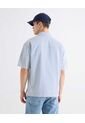 Camisa Boxy Con Bordado  Para Hombre Azul Seven Seven de Seven Seven