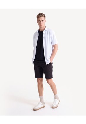Bermuda Chino Con Ribete Posterior Para Hombre Negro Seven Seven