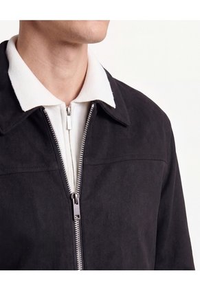 Chaqueta Harrington En Suede Para Hombre Negro Seven Seven