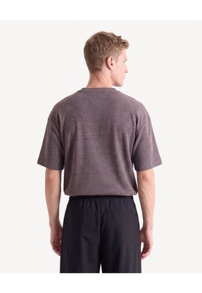 Camiseta Con Estampado Efecto Aerosol  Para Hombre Café Seven Seven