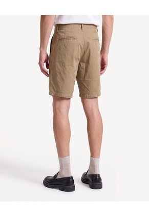 Bermuda Chino En Drill Flexible  Para Hombre Beige Seven Seven