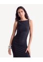 Vestido Largo Con Recogidos Laterales  Para Mujer Negro Seven Seven de Seven Seven