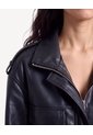 Chaqueta Aviador Con Bolsillos De Tapa  Para Mujer Negro Seven Seven de Seven Seven