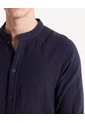 Camisa Cuello Mao Textura  Para Hombre Negro Seven Seven de Seven Seven