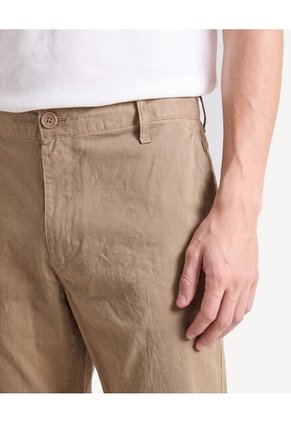 Bermuda Chino En Drill Flexible  Para Hombre Beige Seven Seven