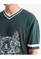 Camiseta Tricot Con Bordado  Para Hombre Verde Seven Seven de Seven Seven