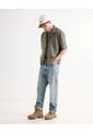 Camiseta Tejida Texturizada Oversize  Para Hombre Verde Seven Seven de Seven Seven