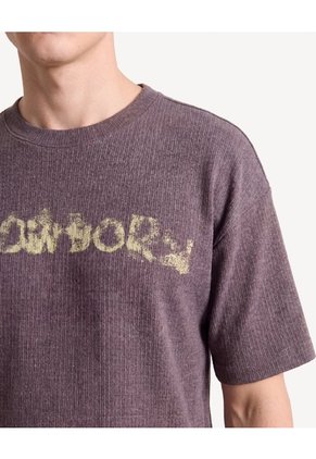 Camiseta Con Estampado Efecto Aerosol  Para Hombre Café Seven Seven