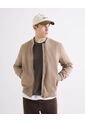 Chaqueta Bomber En Gamuza  Para Hombre Beige Seven Seven de Seven Seven