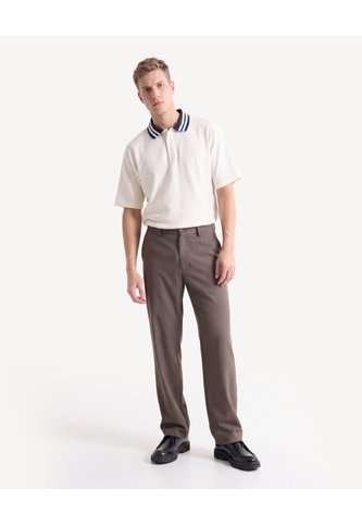 Polo Relaxed Con Cuello En Contraste  Para Hombre Crema Seven Seven Seven Seven