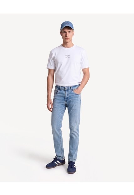 Camiseta Screen Frontal En Algodón  Para Hombre Blanco Seven Seven