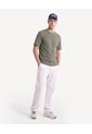 Camiseta Cuello Redondo Textura Acanalada  Para Hombre Verde Seven Seven de Seven Seven