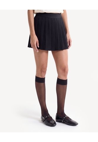 Falda Corta De Tablas  Para Mujer Negro Seven Seven Seven Seven