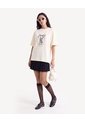 Camiseta Oversize Con Estampado  Para Mujer Crema Seven Seven de Seven Seven