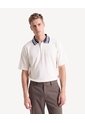 Polo Relaxed Con Cuello En Contraste  Para Hombre Crema Seven Seven de Seven Seven