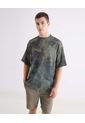 Camiseta Oversize Estampada  Para Hombre Verde Seven Seven de Seven Seven