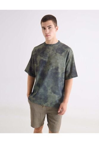 Camiseta Oversize Estampada  Para Hombre Verde Seven Seven Seven Seven
