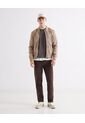 Chaqueta Bomber En Gamuza  Para Hombre Beige Seven Seven de Seven Seven