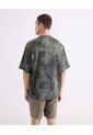 Camiseta Oversize Estampada  Para Hombre Verde Seven Seven de Seven Seven