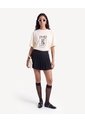 Falda Corta De Tablas  Para Mujer Negro Seven Seven de Seven Seven
