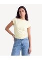 Camiseta Escote Ojal Con Recogidos  Para Mujer Amarillo Seven Seven de Seven Seven