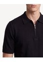 Polo Tricot De Pechera Con Zipper  Para Hombre Negro Seven Seven de Seven Seven