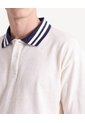 Polo Relaxed Con Cuello En Contraste  Para Hombre Crema Seven Seven de Seven Seven