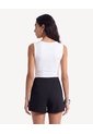 Camiseta Manga Sisa Textura Rib  Para Mujer Crudo Seven Seven de Seven Seven