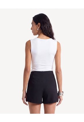 Camiseta Manga Sisa Textura Rib  Para Mujer Crudo Seven Seven