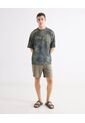 Camiseta Oversize Estampada  Para Hombre Verde Seven Seven de Seven Seven