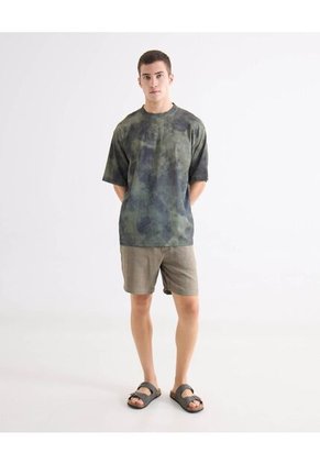 Camiseta Oversize Estampada  Para Hombre Verde Seven Seven