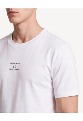 Camiseta Screen Frontal En Algodón  Para Hombre Blanco Seven Seven